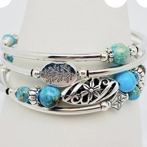 Natural stone wrap bracelet